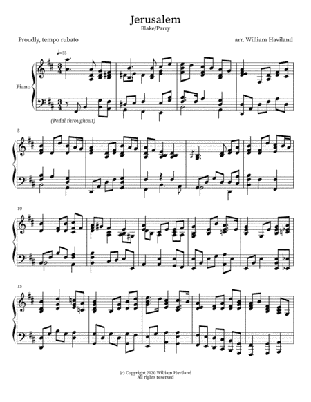 Jerusalem (And Did Those Feet in Ancient Time) - Blake/Parry, BBC Proms (arr. William Haviland)
