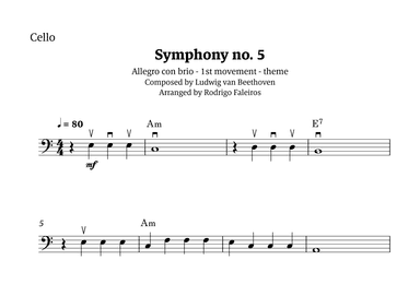 Symphony no. 5 - 1st movement (theme) (arr. Rodrigo Faleiros)