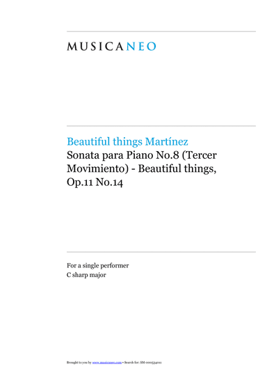 Sonata para Piano No.8 (Tercer Movimiento)-Beautiful things Op.11 No.14