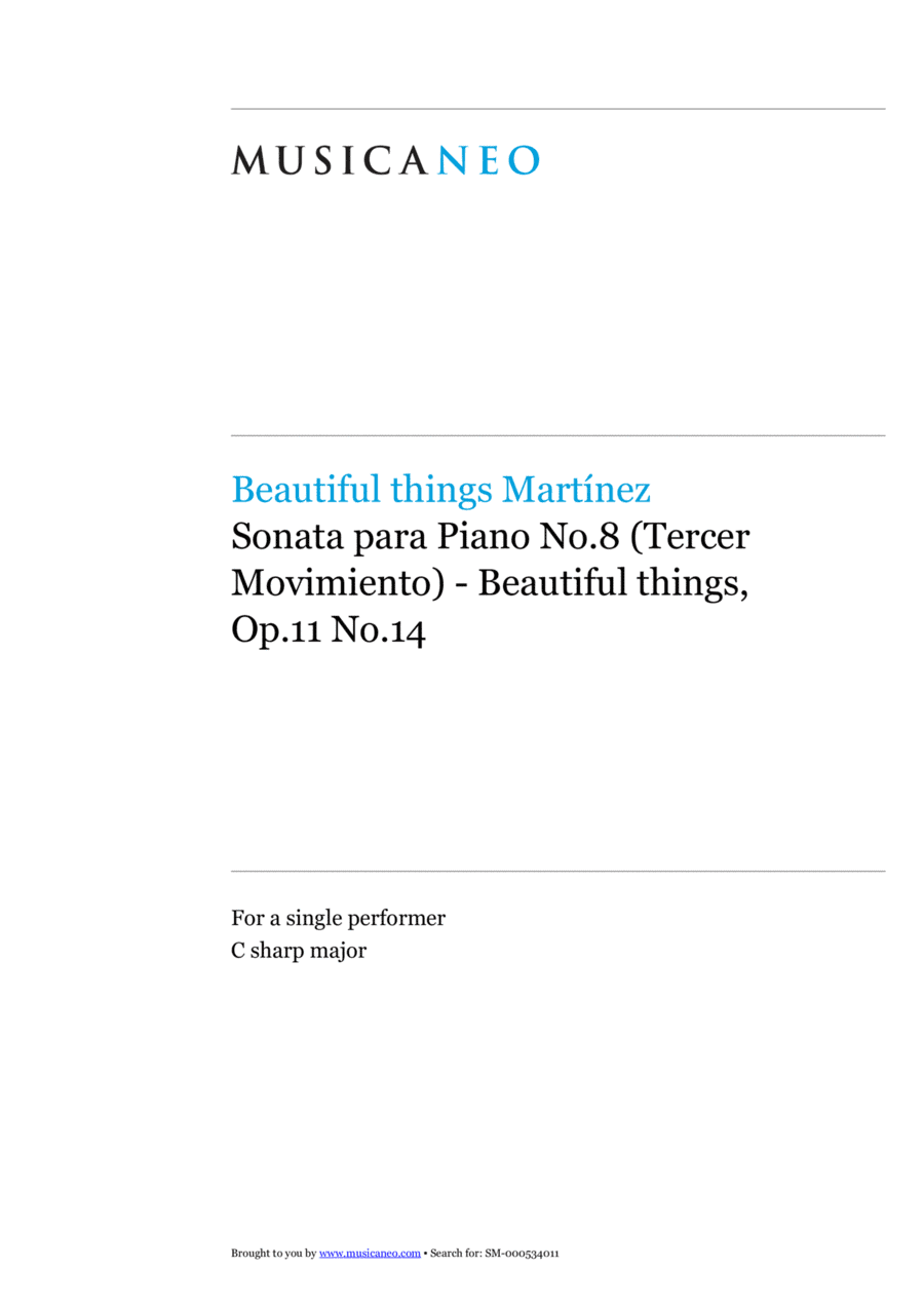 Sonata para Piano No.8 (Tercer Movimiento)-Beautiful things Op.11 No.14