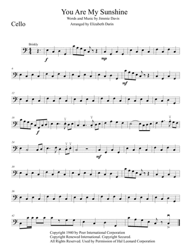 You Are My Sunshine (arr. Elizabeth Darin)