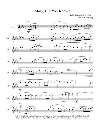 Mary, Did You Know? (arr. B. C. Dockery)