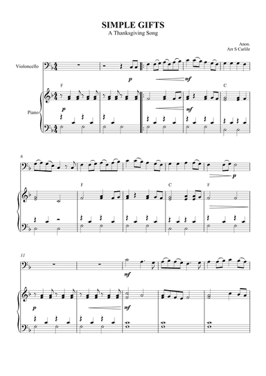 Simple Gifts (A Thanksgiving Song) (arr. SCMusic)