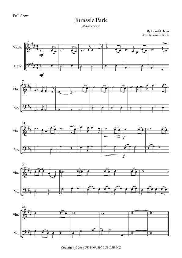Jurassic Park Iii (arr. Fernando Britto)