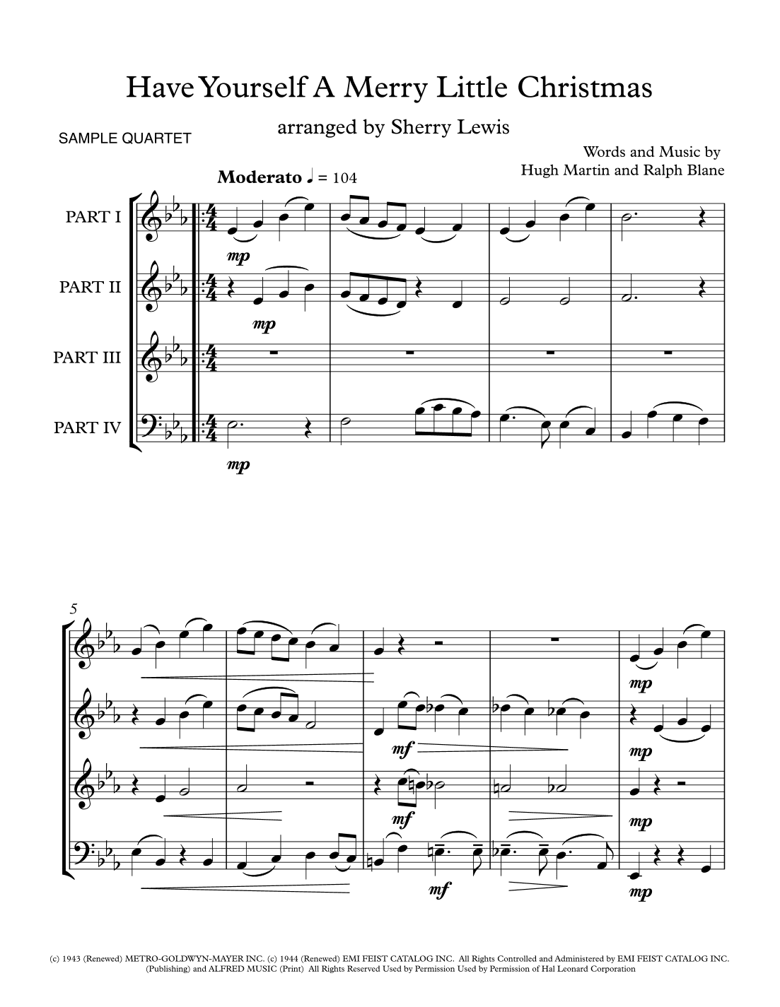 Have Yourself A Merry Little Christmas  from MEET ME IN ST. LOUIS (arr. Sherry Lewis Publishing)
