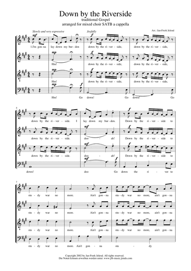Down By The Riverside (Study War No More) - SATB Choir Arrangement (arr. Jan-Frerk Jelend)
