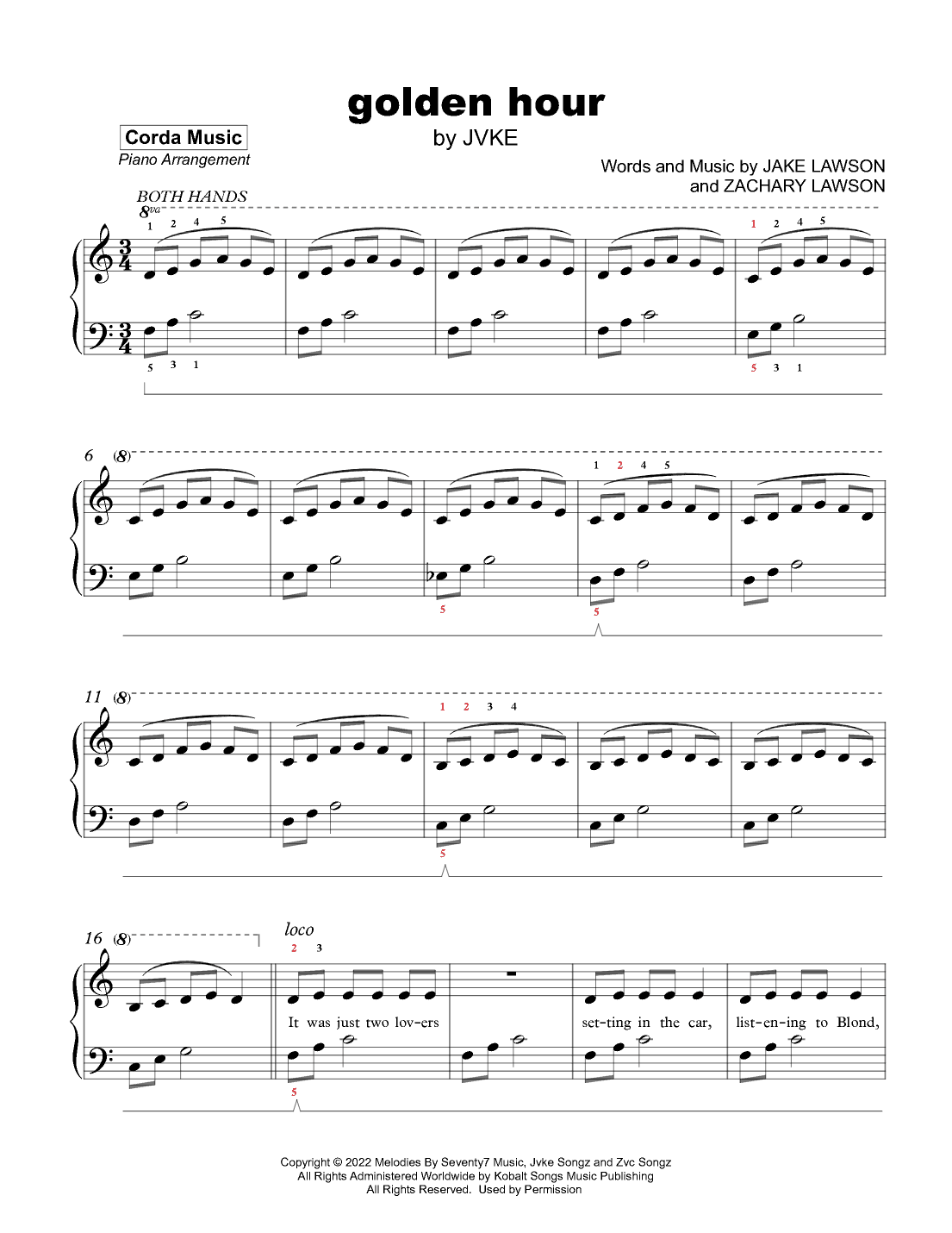 Golden Hour (arr. Christina Vera [Corda Music])
