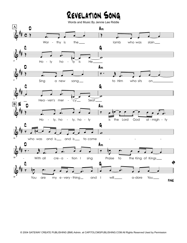 Revelation Song (arr. Brian Kim)