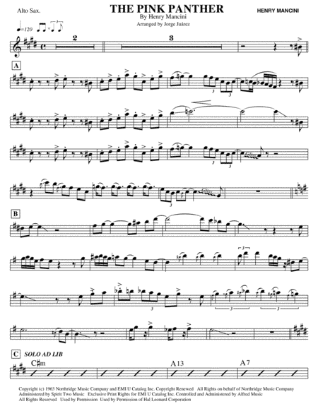 The Pink Panther from THE PINK PANTHER (arr. Jorge Juárez)