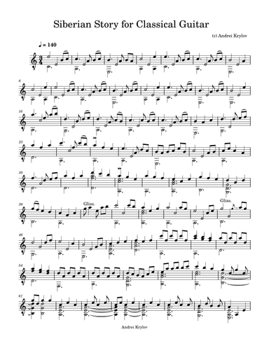 Siberian Story for Classical Guitar