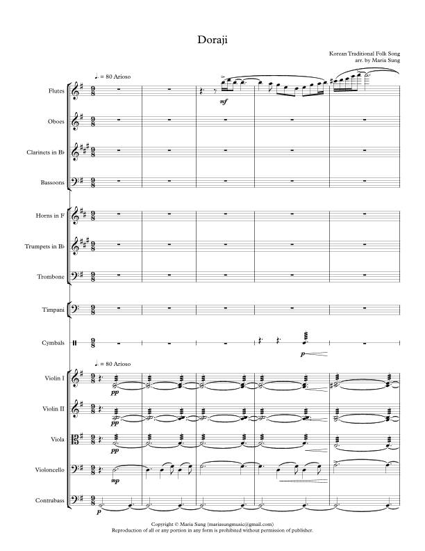 Doraji for Orchestra (arr. Maria Sung)