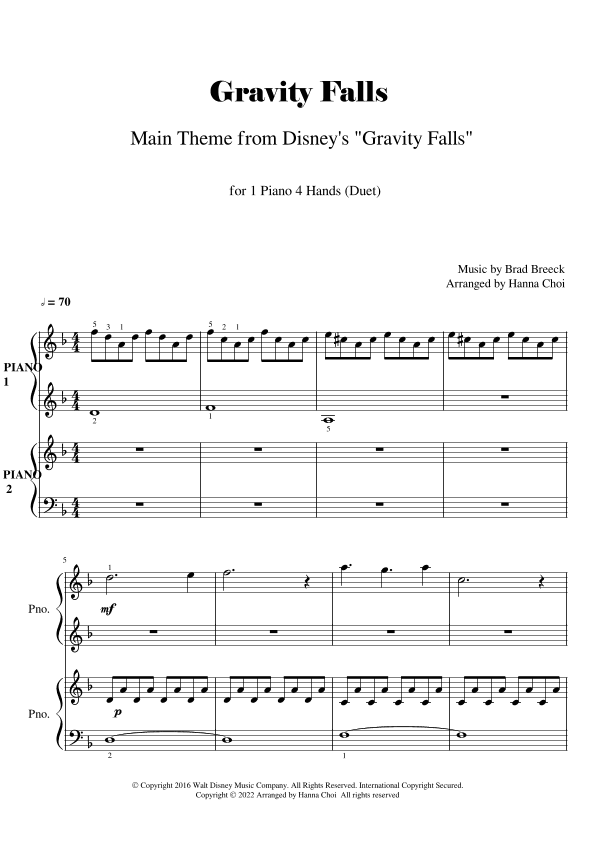 Gravity Falls (main Theme) (arr. Hanna Choi)