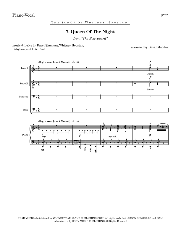 Queen Of The Night (arr. David Maddux)