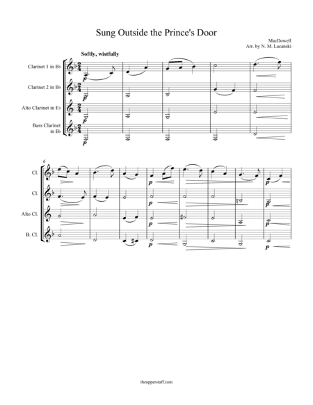 Sung Outside the Prince's Door (arr. Nick Lacanski)