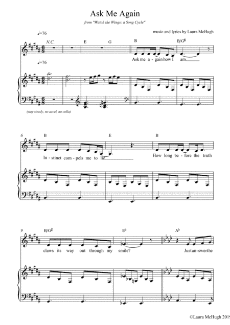 Ask Me Again (from "Watch the Wings: a Song Cycle")