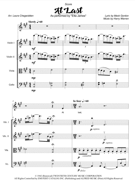 At Last (arr. Laura Chegwidden)