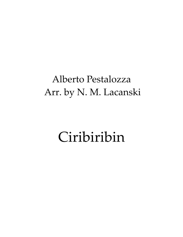 Ciribiribin (arr. Nick M Lacanski)