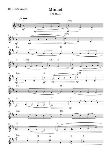 Minuet (Bach) (arr. Fabio Eduardo de Oliveira)