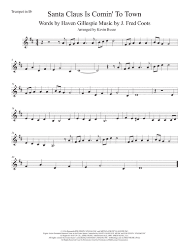 Santa Claus Is Comin' To Town (arr. Kevin Busse)