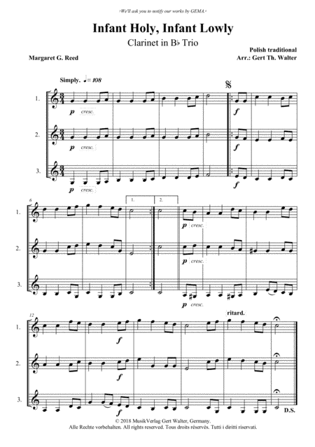 Infant Holy, Infant Lowly (arr. Gert Th. Walter)