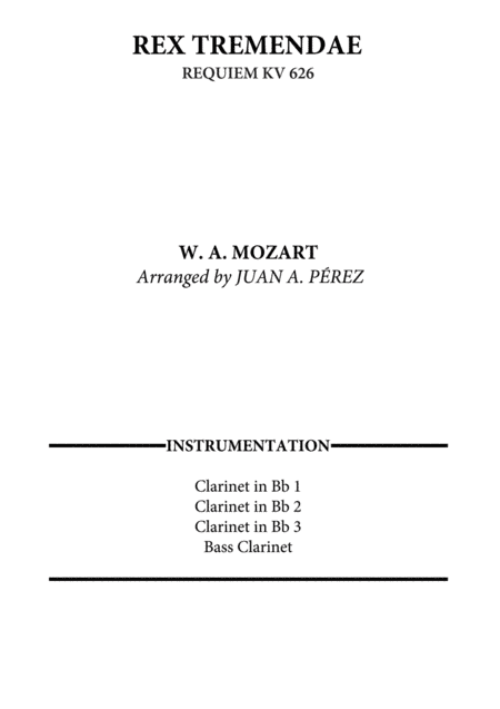 Rex Tremendae (Requiem KV 626) (arr. Juan A. Perez)