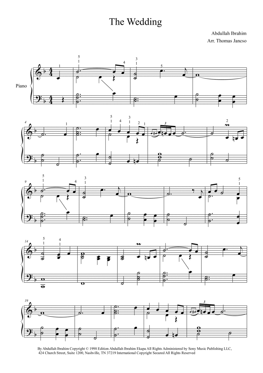 The Wedding (arr. Thomas Jancso)