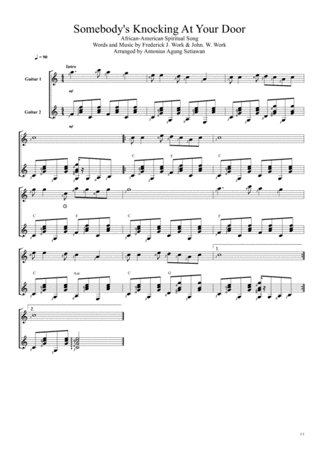 Somebody's Knocking At Your Door (Duet Guitar Score) (arr. Antonius Agung Setiawan)