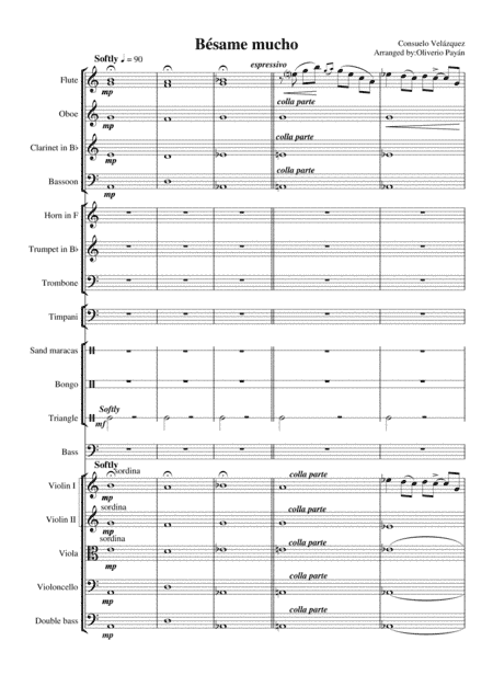 Besame Mucho (Kiss Me Much) (arr. Oliver Payan)