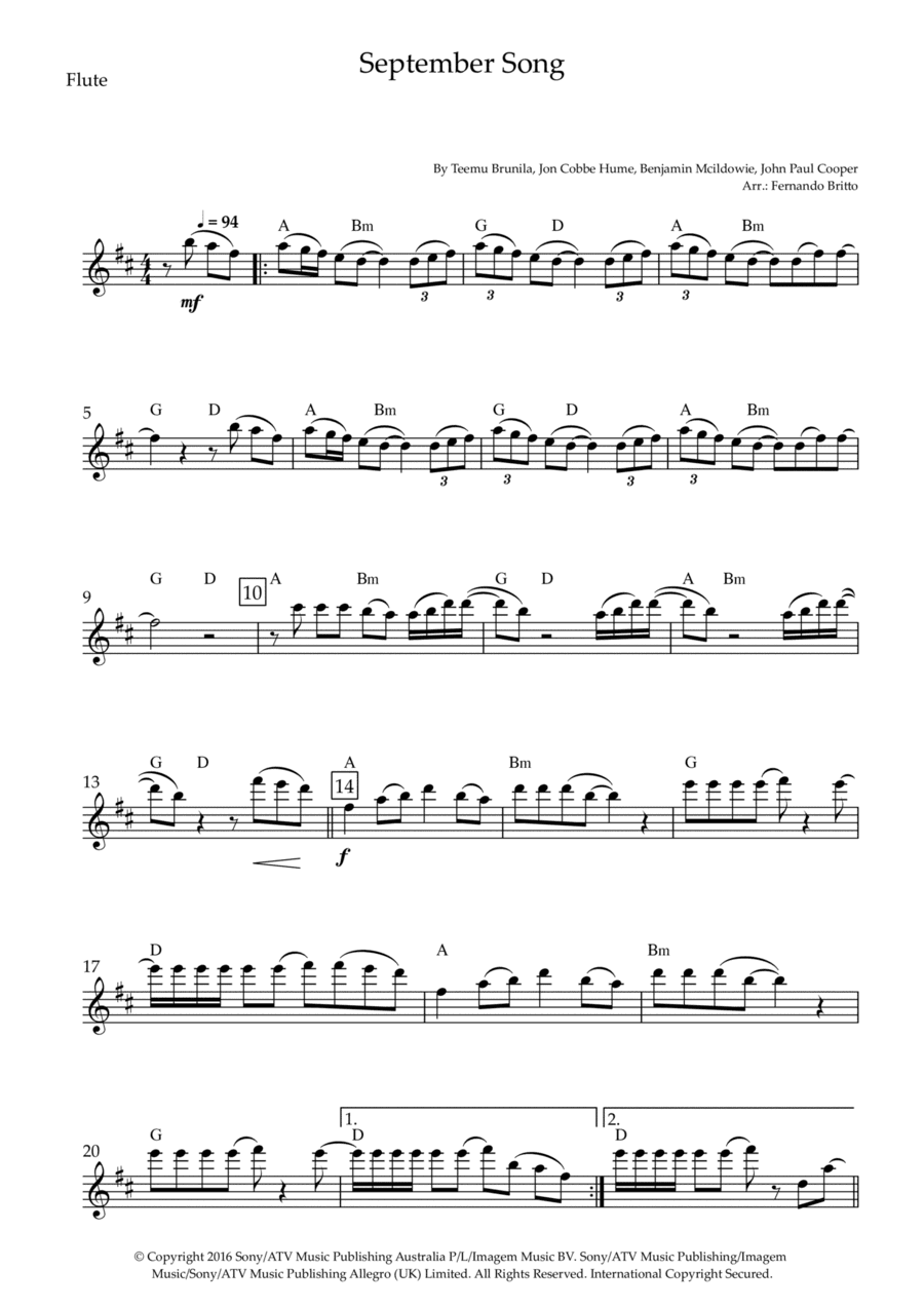 September Song (arr. Fernando Britto)