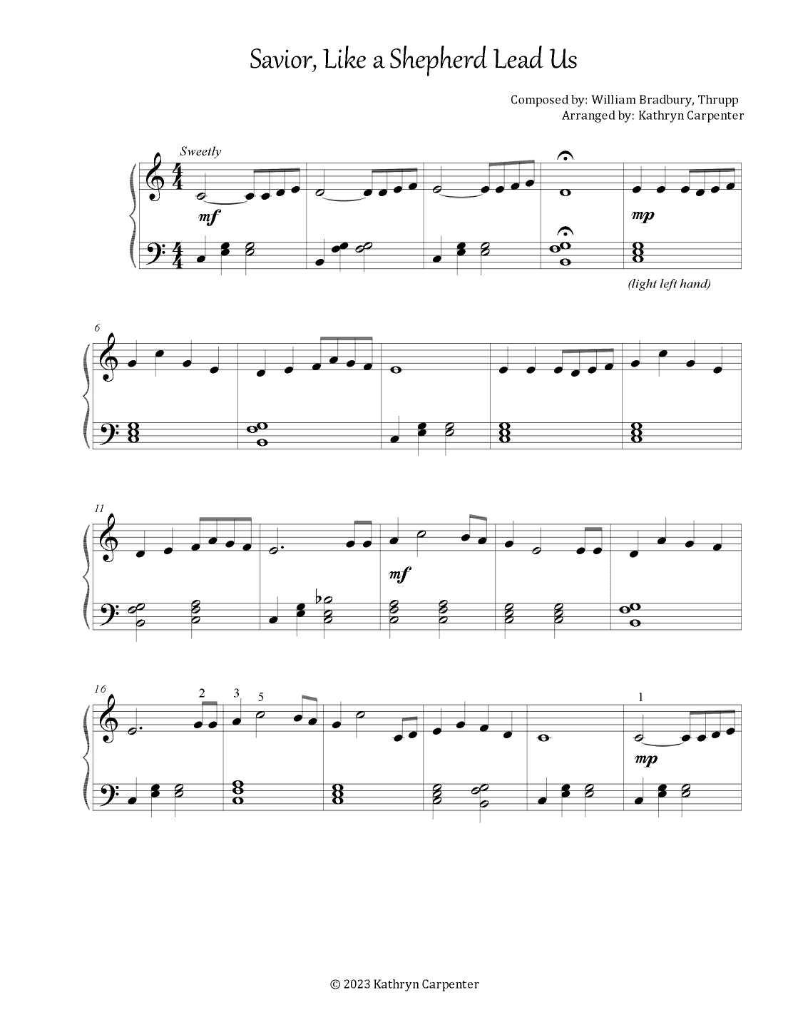 Savior, Like a Shepherd Lead Us (arr. Kathryn Carpenter)