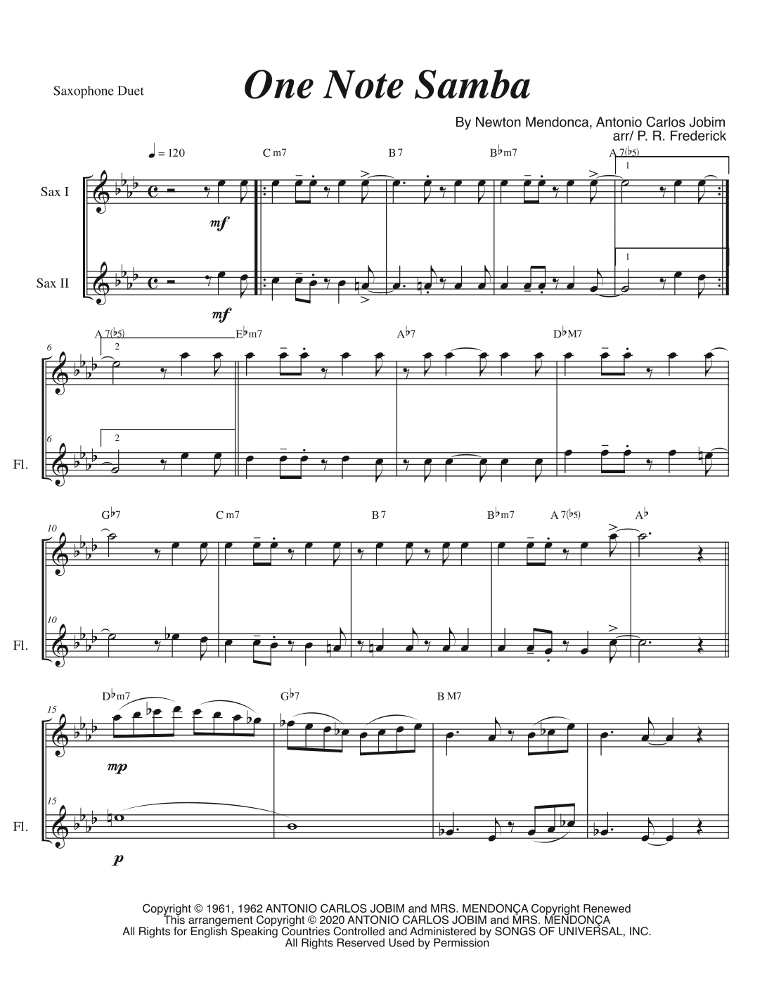 One Note Samba (samba De Uma Nota So) (arr. P. R. Frederick)