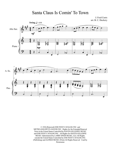 Santa Claus Is Comin' To Town (arr. B. C. Dockery)