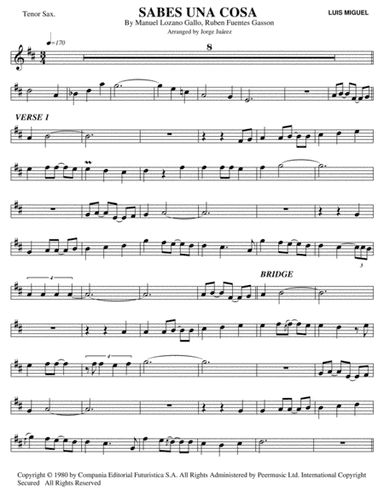 Sabes Una Cosa (arr. Jorge Juárez)