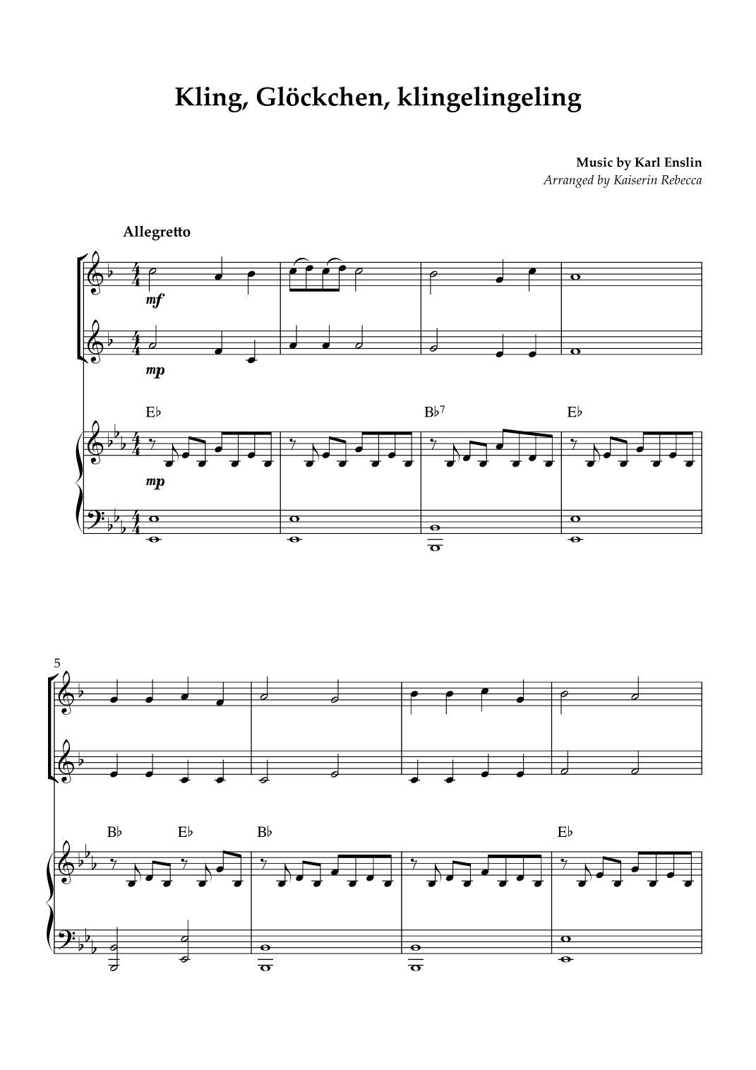 Kling, Glöckchen, klingelingeling (arr. Kaiserin Rebecca)