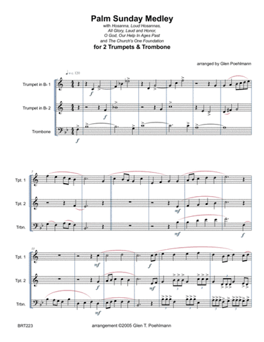 PALM SUNDAY MEDLEY - 2 TRUMPETS & TROMBONE (unaccompanied) (arr. Glen Poehlmann)