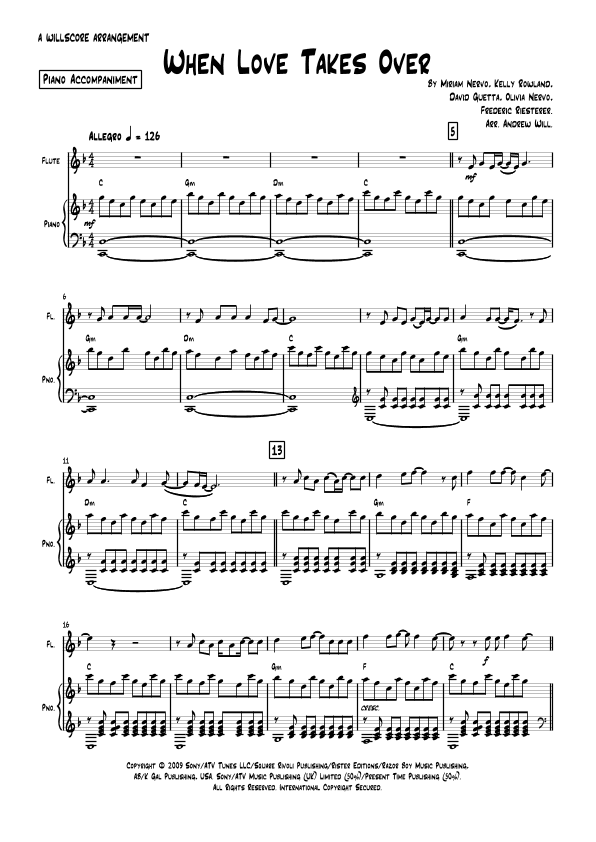 When Love Takes Over (arr. Andrew Will)