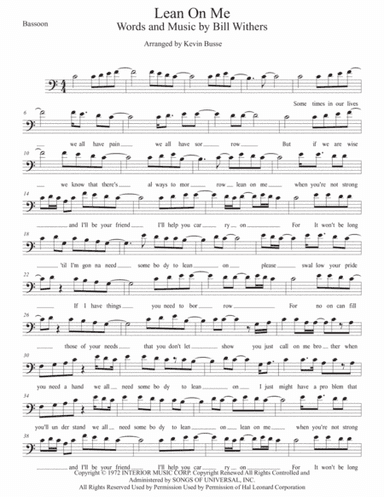 Lean On Me (arr. Kevin Busse)