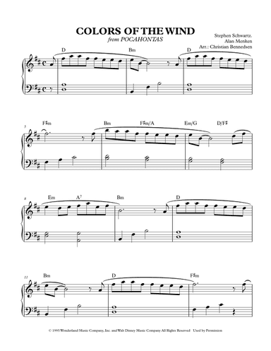 Colors Of The Wind (arr. Christian Bennedsen)