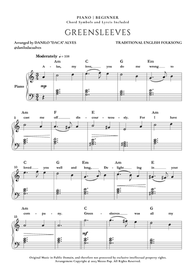 Greensleeves (arr. Danilo "Daca" Alves)