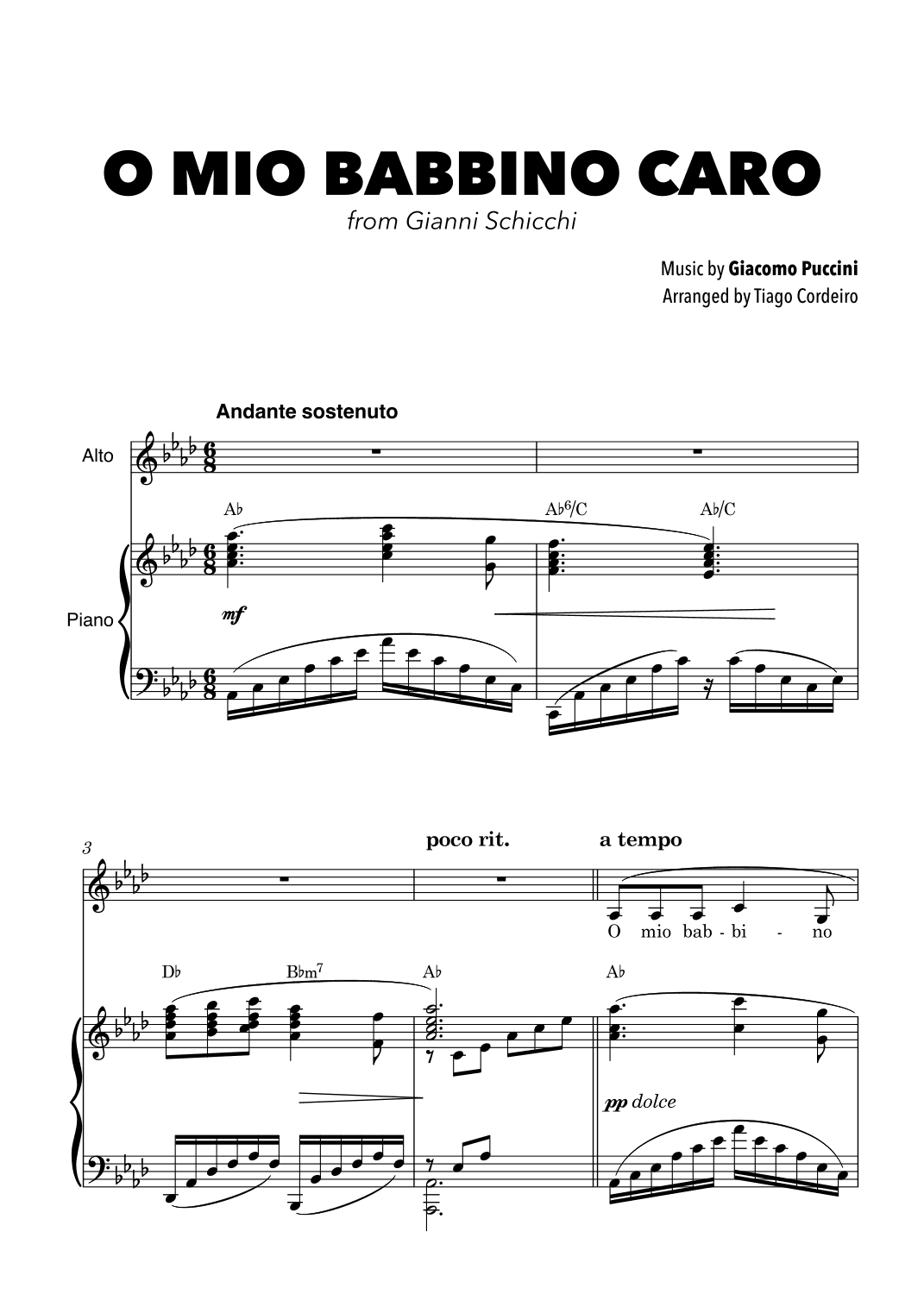 O Mio Babbino Caro (arr. Tiago Cordeiro)