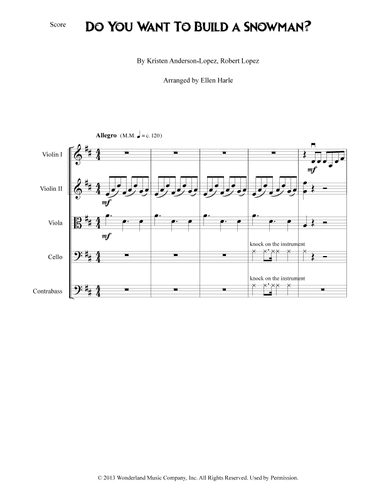 Do You Want To Build A Snowman? (arr. Ellen Harle)