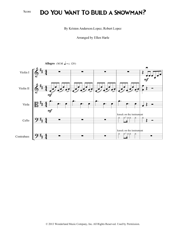 Do You Want To Build A Snowman? (arr. Ellen Harle)