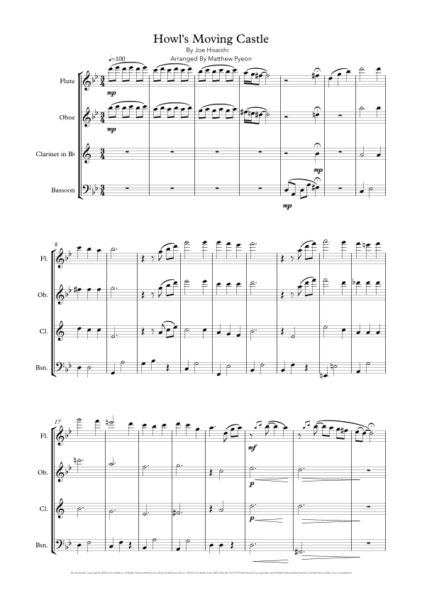 Howl's Moving Castle (arr. Matthew pyeon)