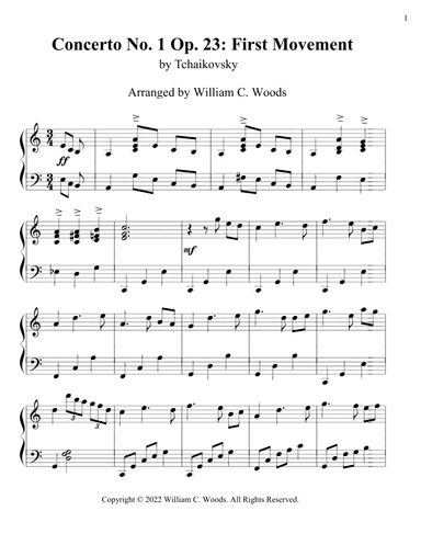 Concerto No 1 Op 23 First Movement (arr. William C. Woods)