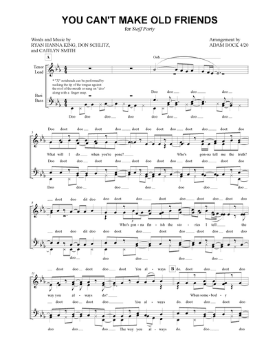 You Can't Make Old Friends (arr. Adam Bock)