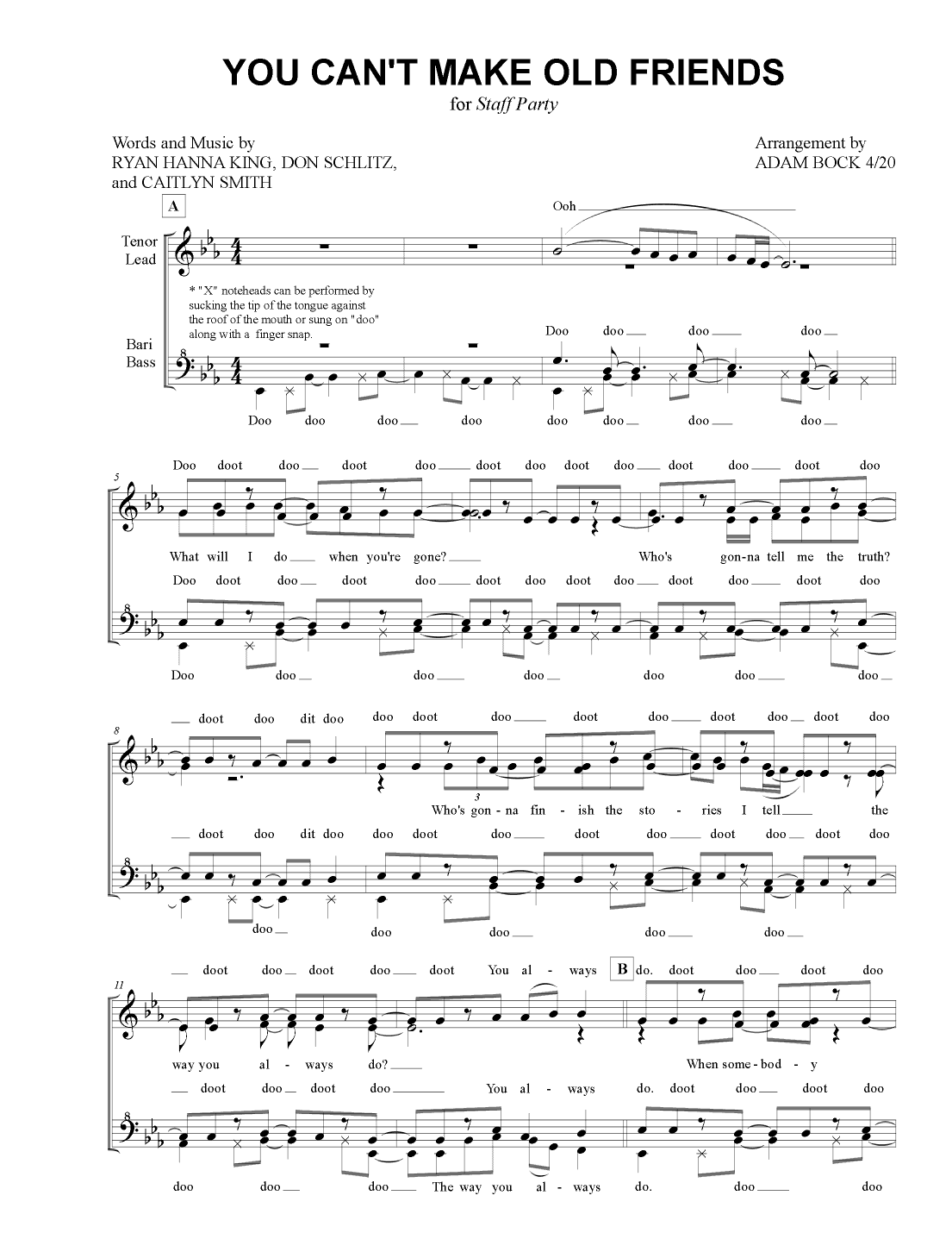 You Can't Make Old Friends (arr. Adam Bock)