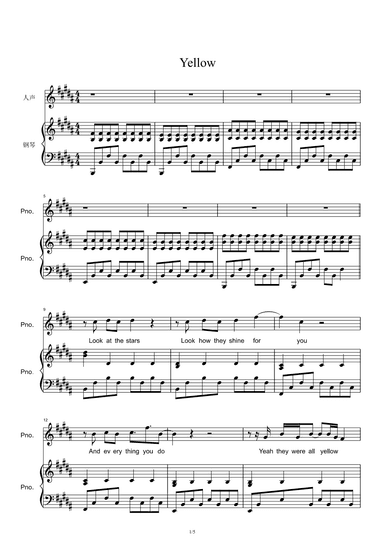 Yellow (arr. Coldplay)