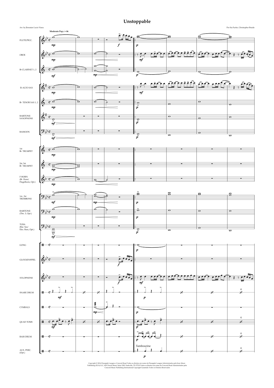 Unstoppable (arr. Jhonatan Lucio Viana)