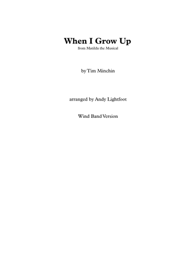 When I Grow Up (arr. Andy Lightfoot)