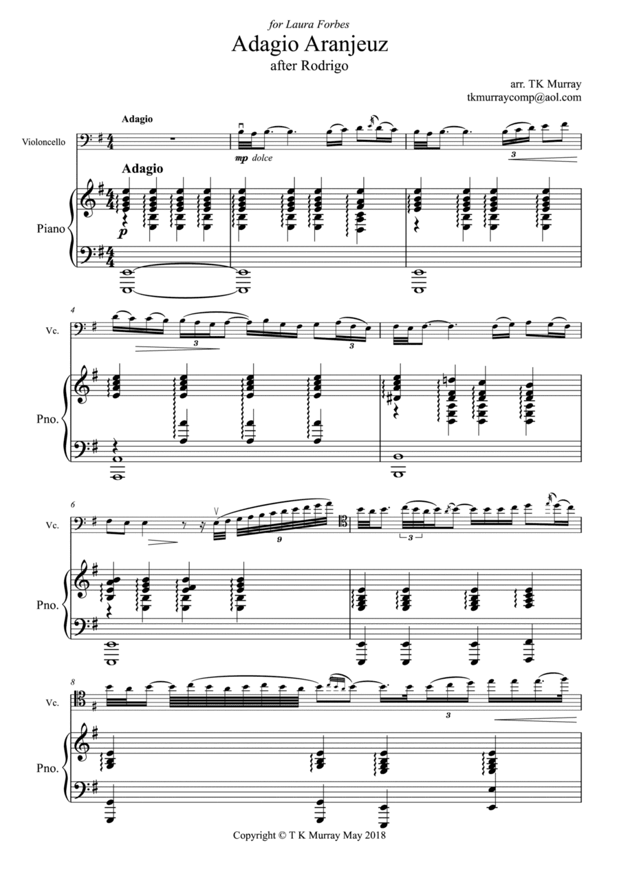 Adagio Aranjeuz - Cello & Piano